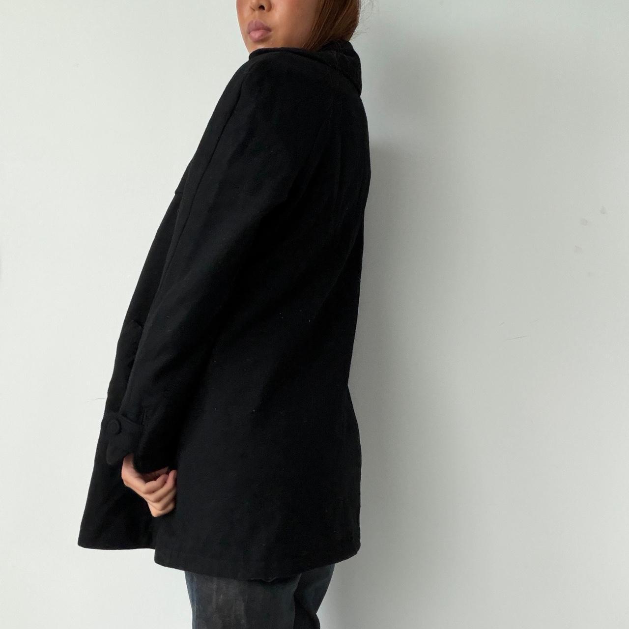 Vintage Black Wool Peacoat