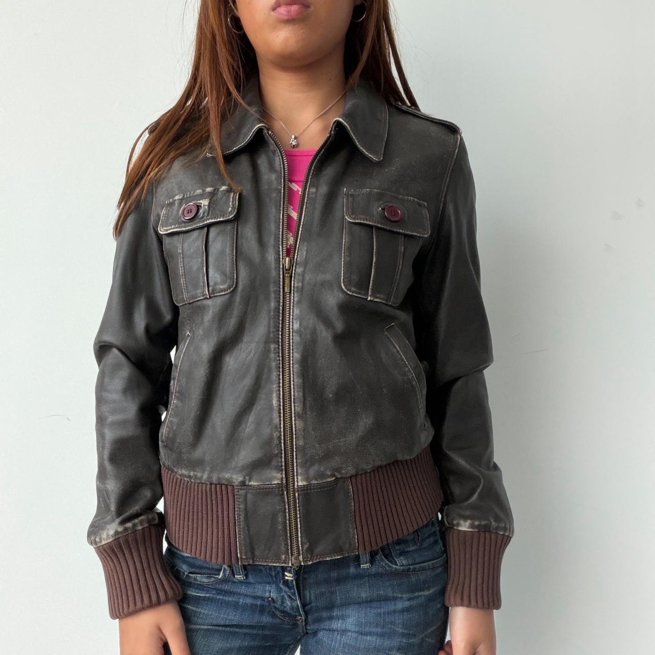 Vintage Brown Leather Jacket