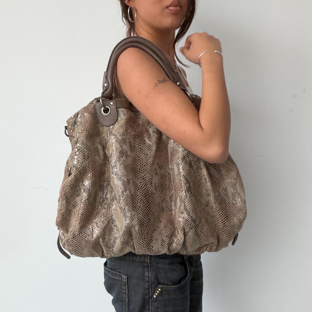 Vintage Brown Snake Skin Shoulder Bag
