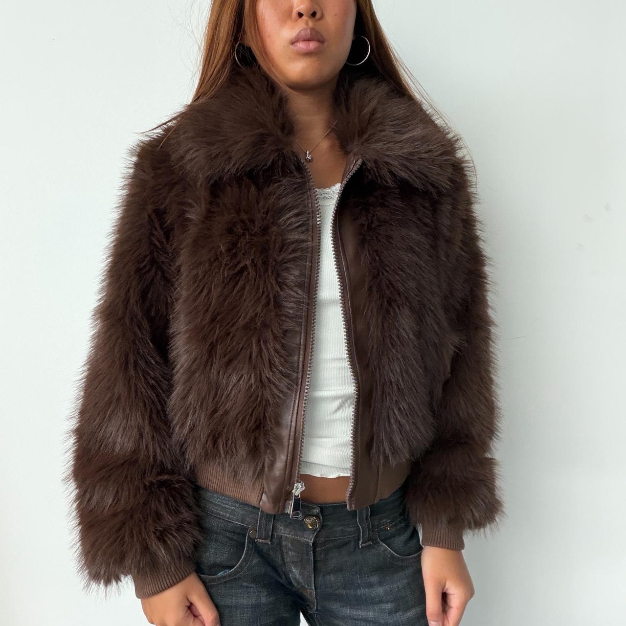 Vintage Brown Faux Fur Jacket