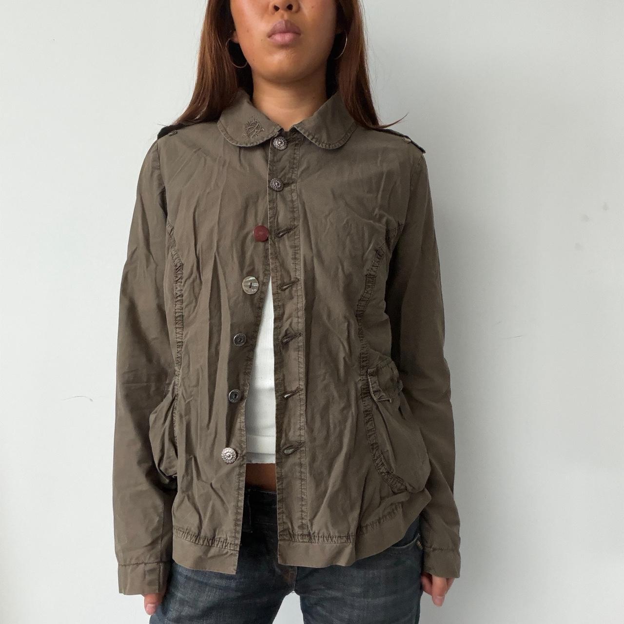 Vintage Khaki Button Up Jacket