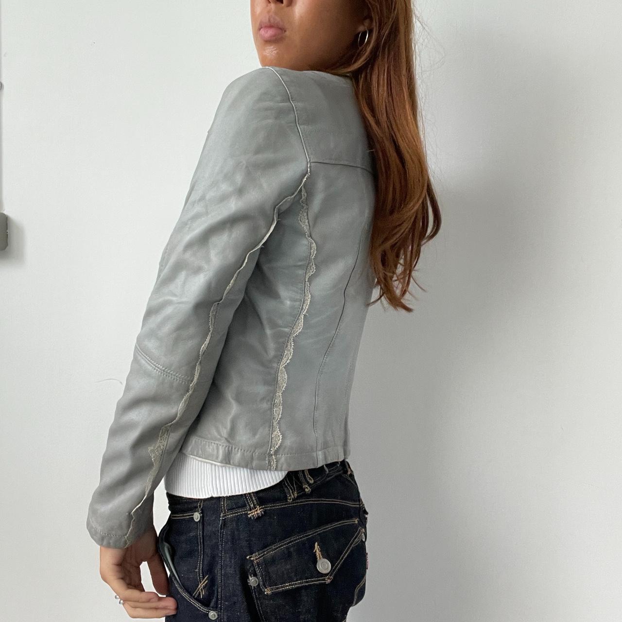 Vintage Grey Leather Jacket
