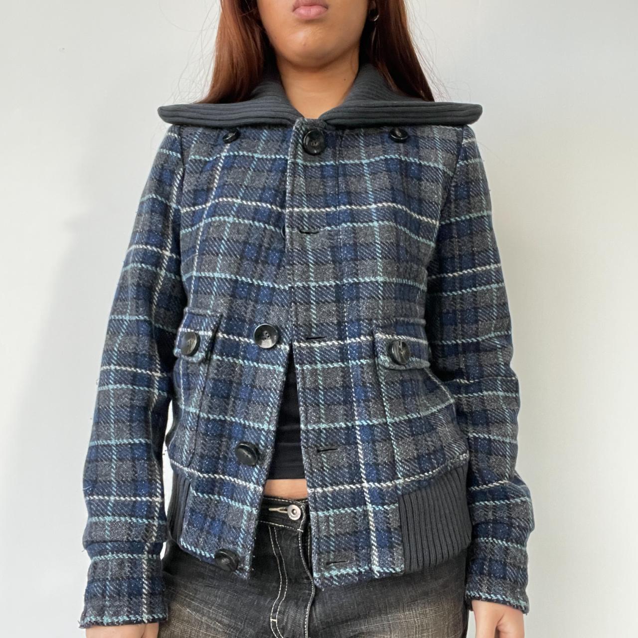 Grey/Blue Checkered Jacket