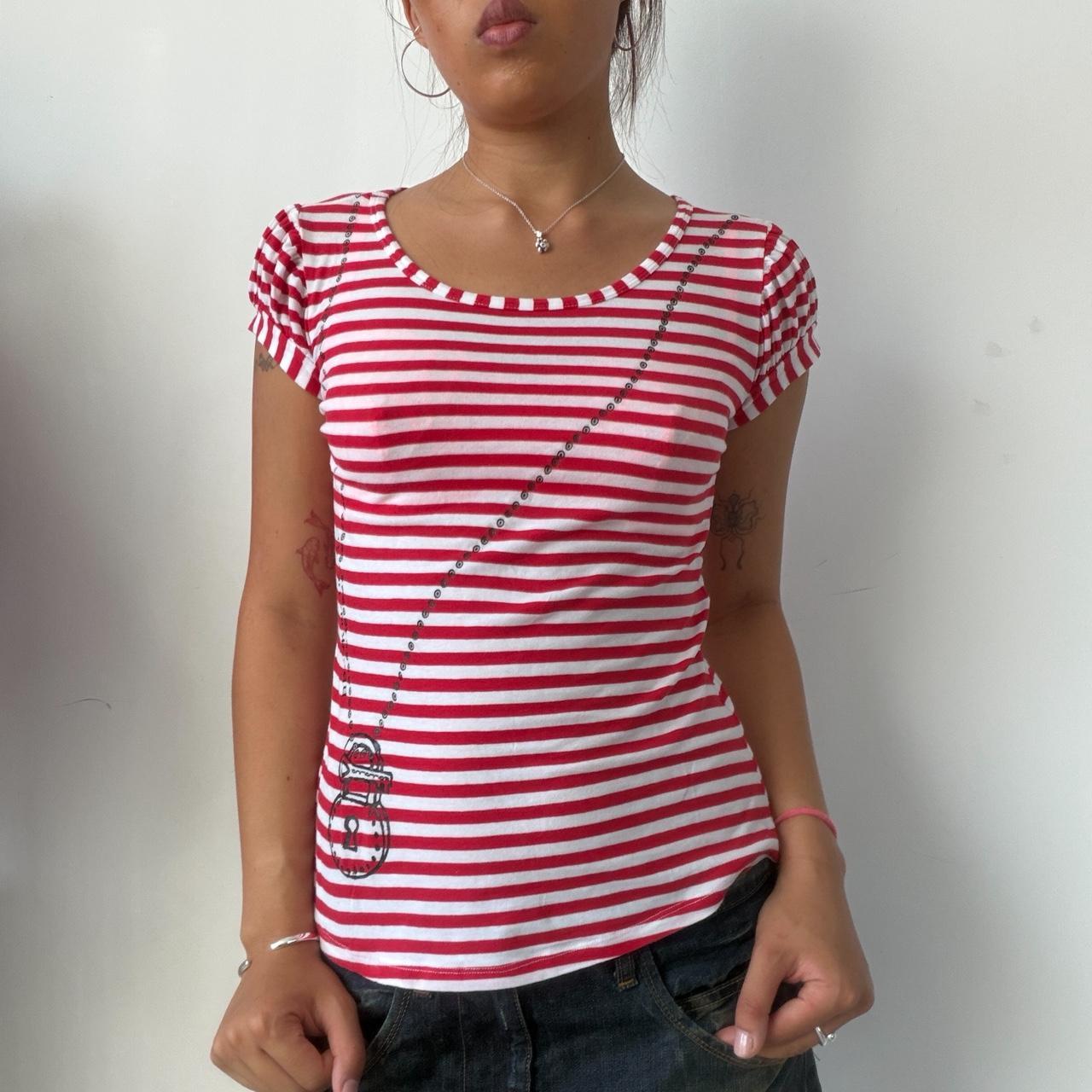 Vintage Red Stripe Graphic Tee