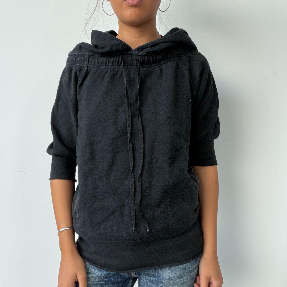 Vintage Black Hooded Top