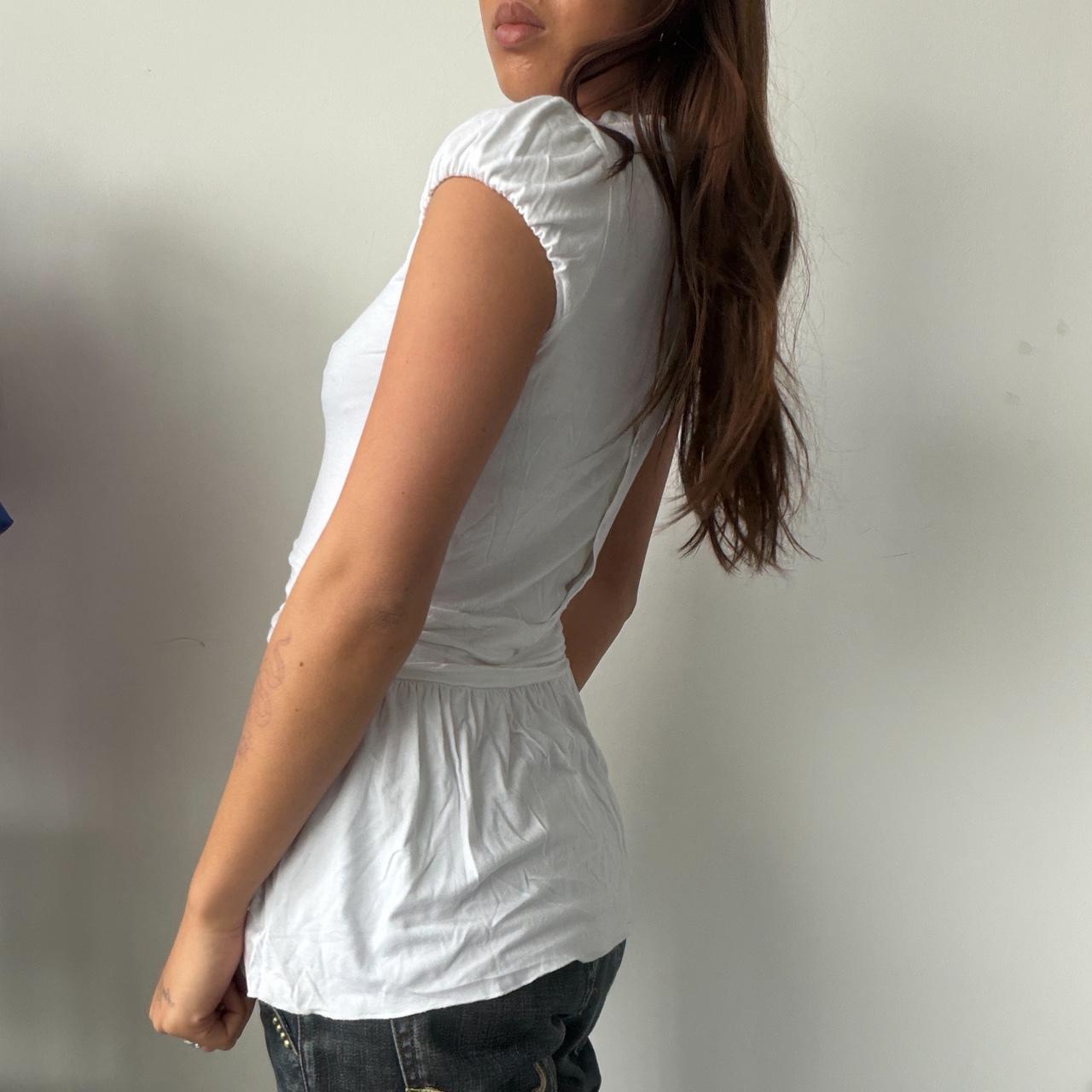 Vintage White Graphic Print Top