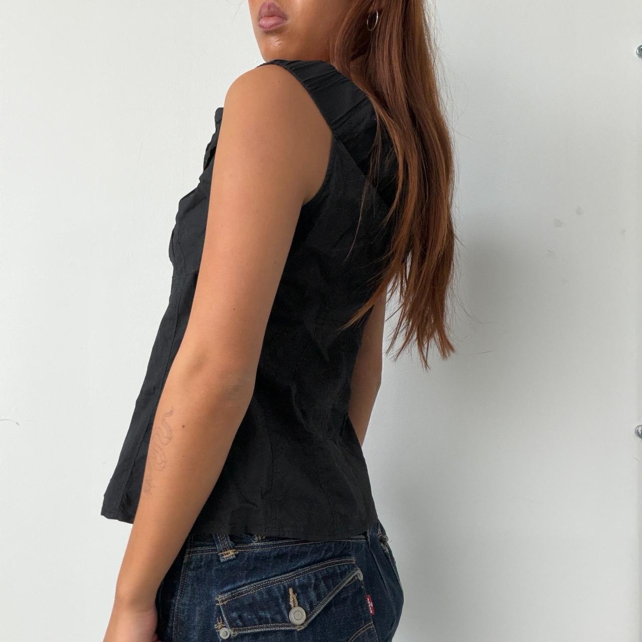 Vintage Black Gathered Top