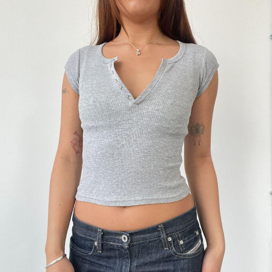 Grey Knit Baby Tee