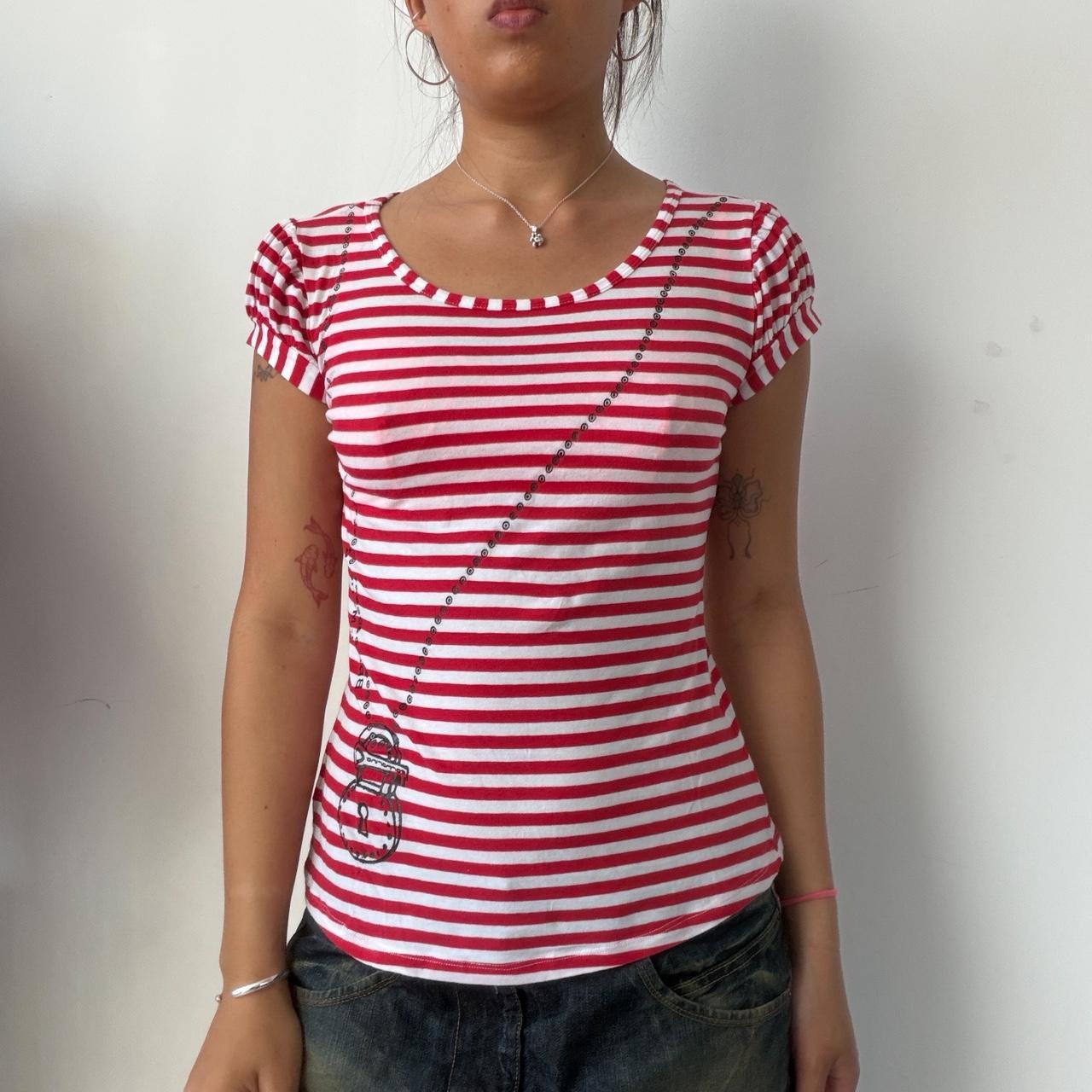Vintage Red Stripe Graphic Tee