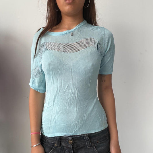 Vintage Blue Cop Copine Sheer Top
