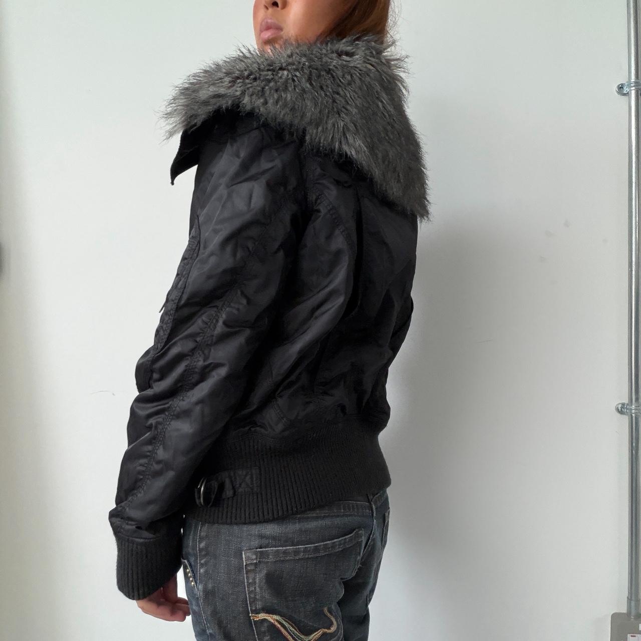 Vintage Black Fur Puffer Jacket