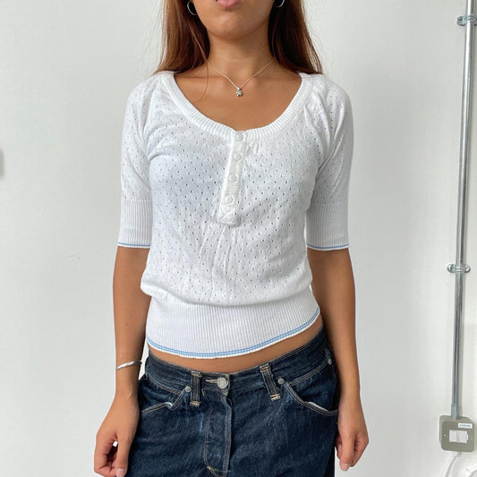 Vintage White Knit Top