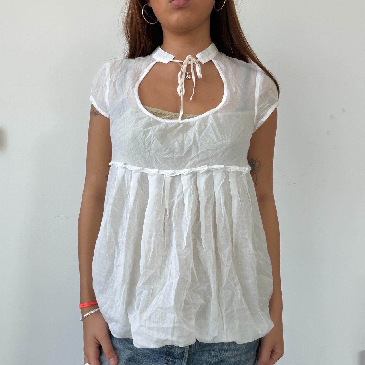 Vintage Cop Copine White Layered Top