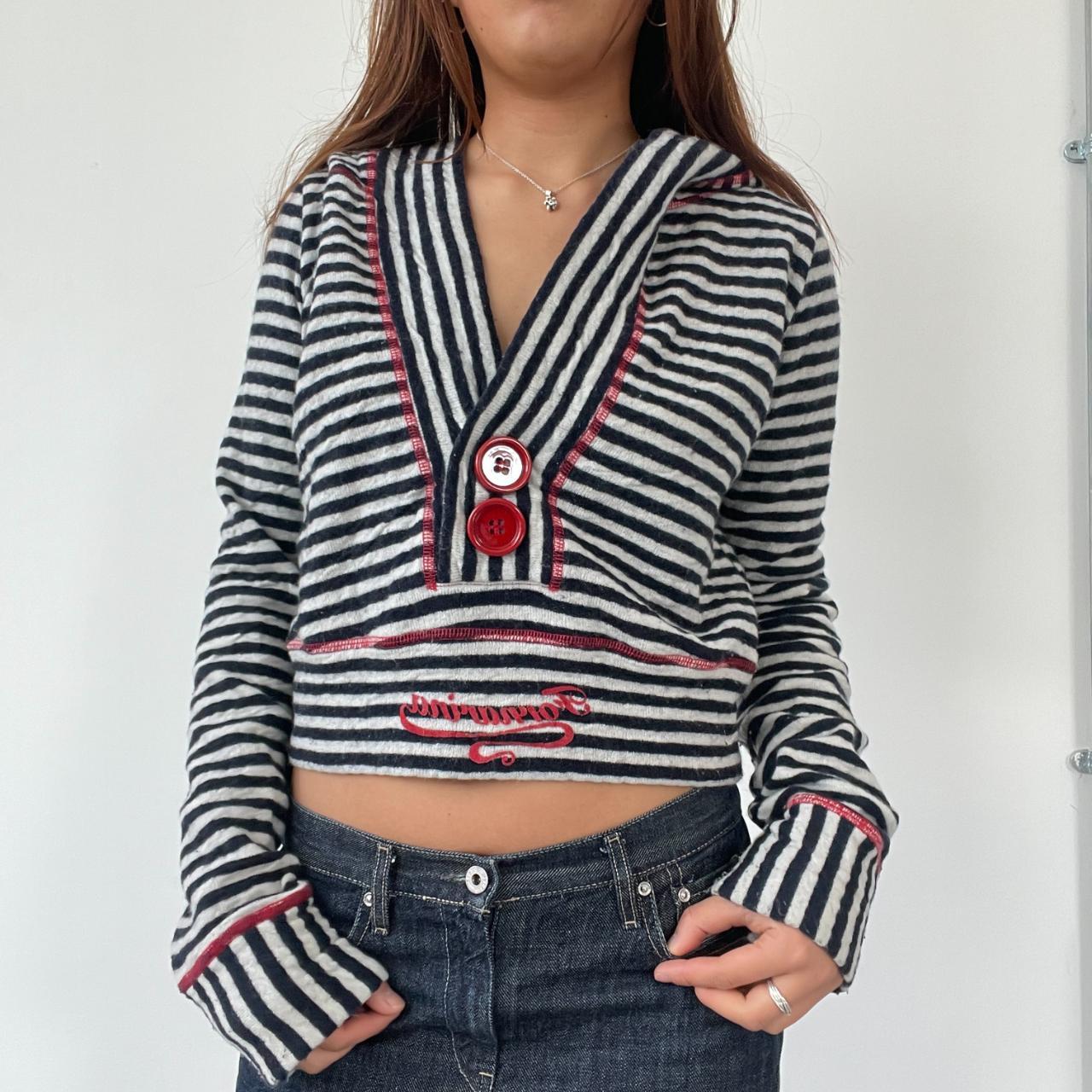 Black/Grey Stripy Knit Hoodie