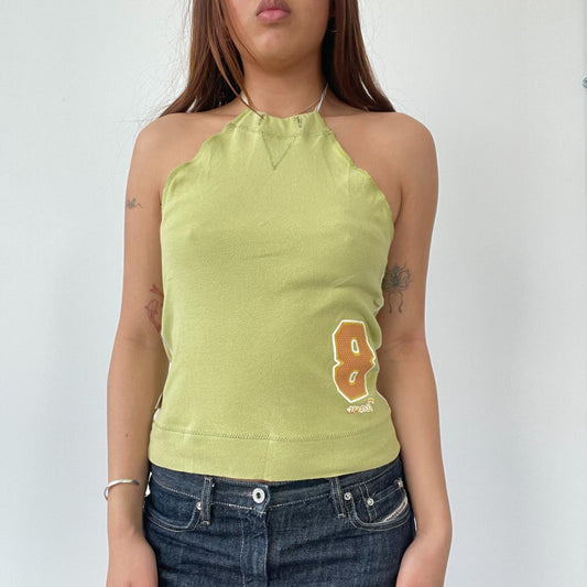 Green Jersey Halter Neck Top