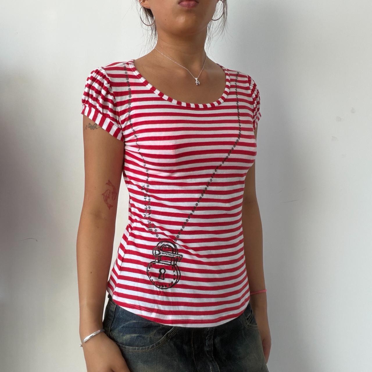 Vintage Red Stripe Graphic Tee