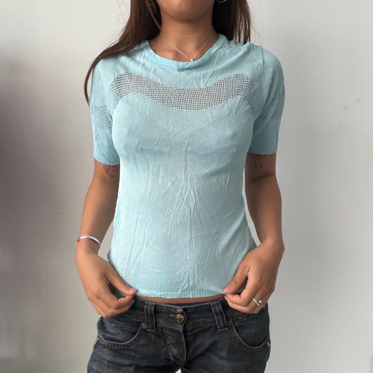 Vintage Blue Cop Copine Sheer Top