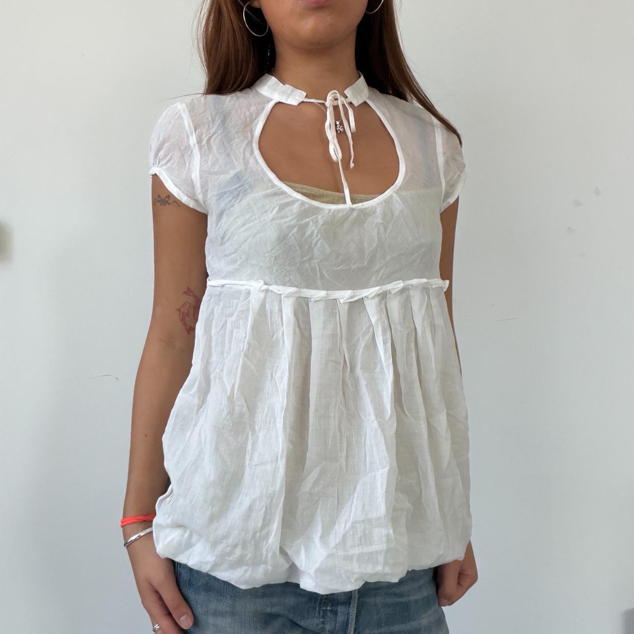 Vintage Cop Copine White Layered Top