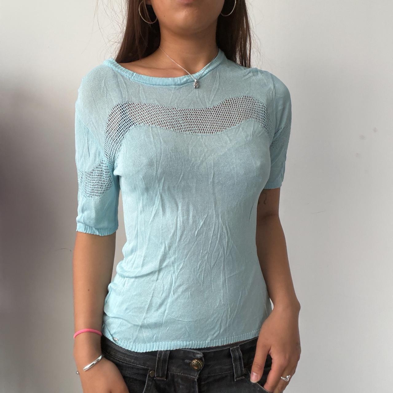 Vintage Blue Cop Copine Sheer Top
