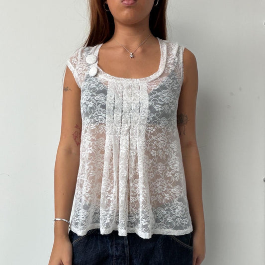 Vintage Lacy White Top