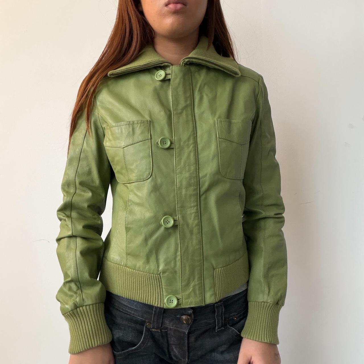 Vintage Green Leather Jacket