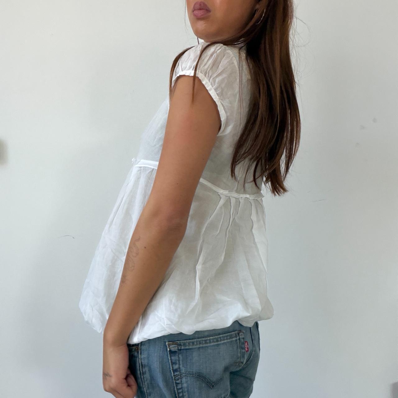 Vintage Cop Copine White Layered Top