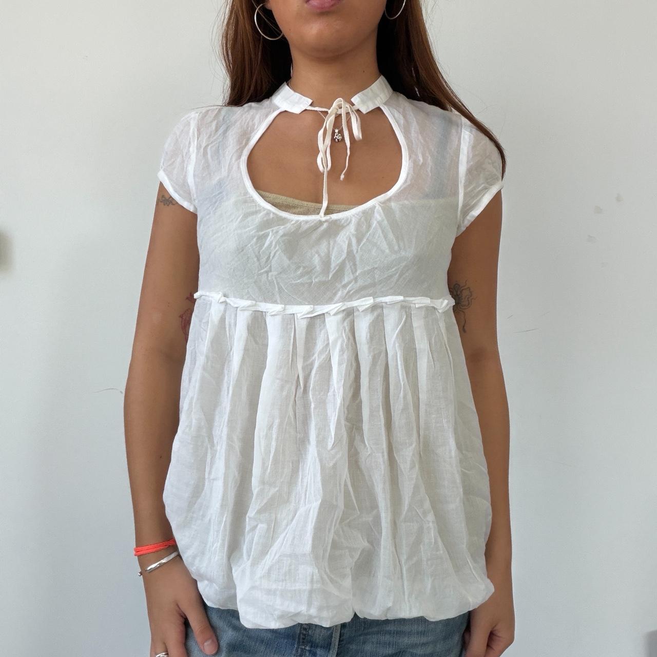 Vintage Cop Copine White Layered Top