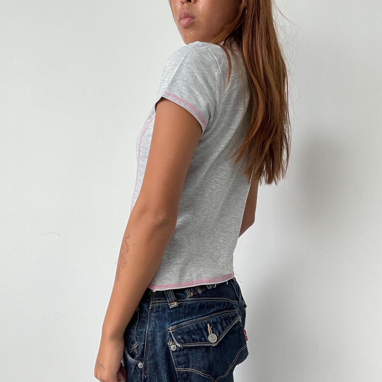 Vintage Grey and Baby Pink Top