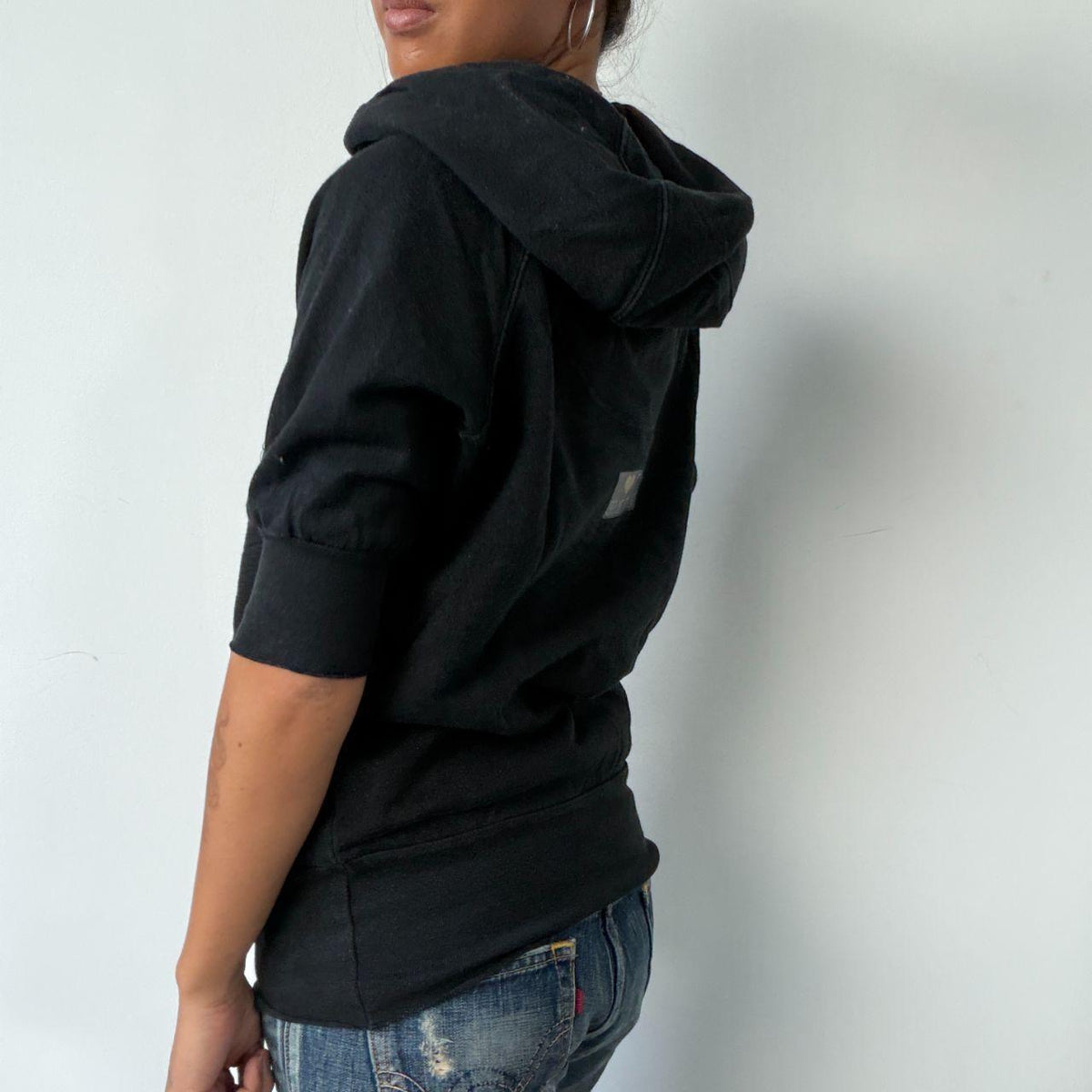 Vintage Black Hooded Top