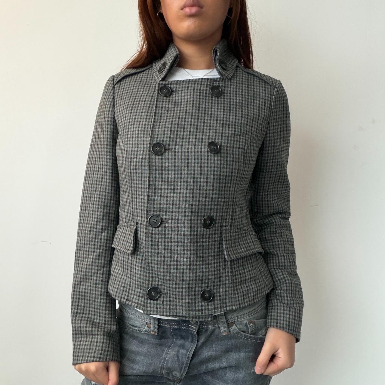 Vintage Checkered Double Breasted Jacket