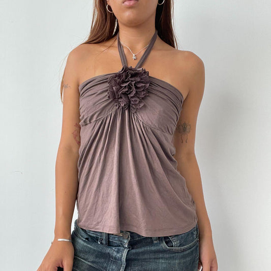 Vintage Brown Halter Neck Top