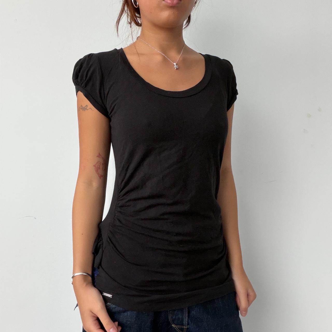 Vintage Black Ruffle Top