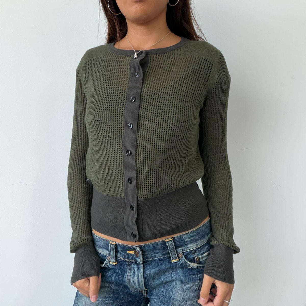 Vintage Khaki Cardigan