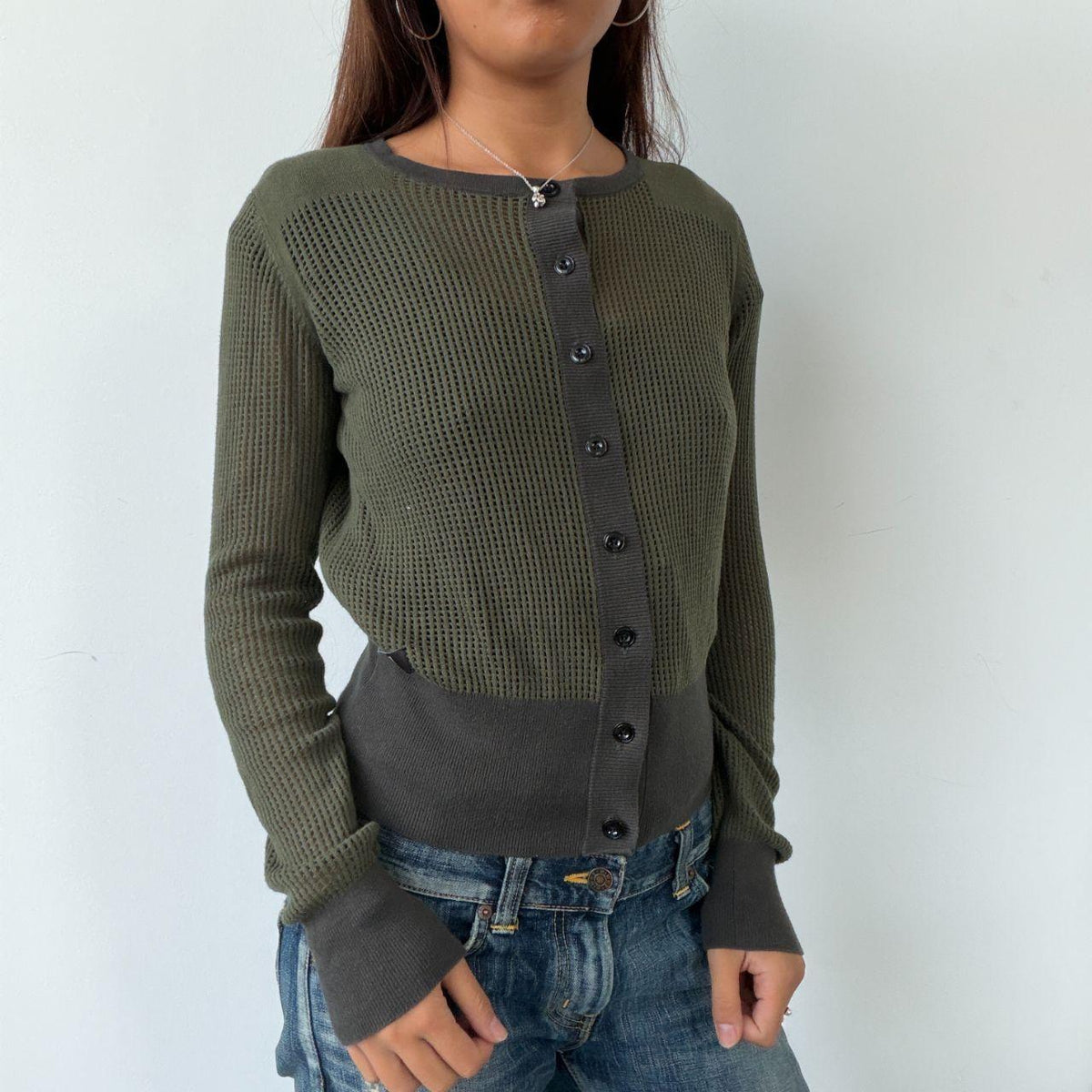 Vintage Khaki Cardigan