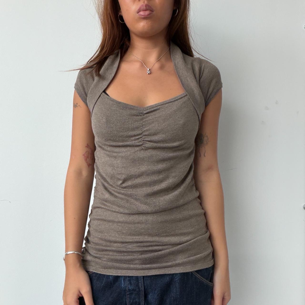 Vintage Brown Knit Top