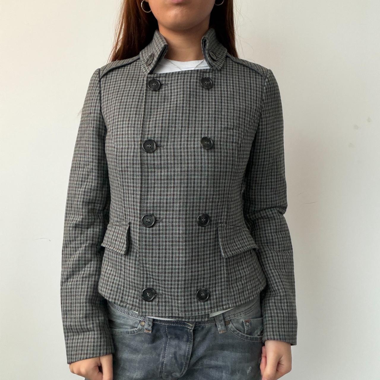 Vintage Checkered Double Breasted Jacket