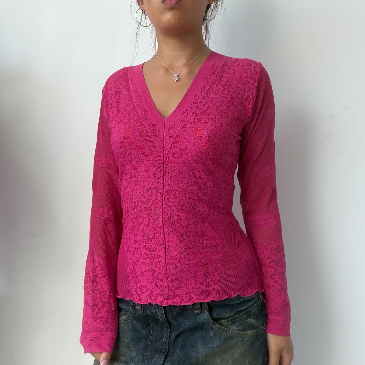 Vintage Pink Lacey Long Sleeve