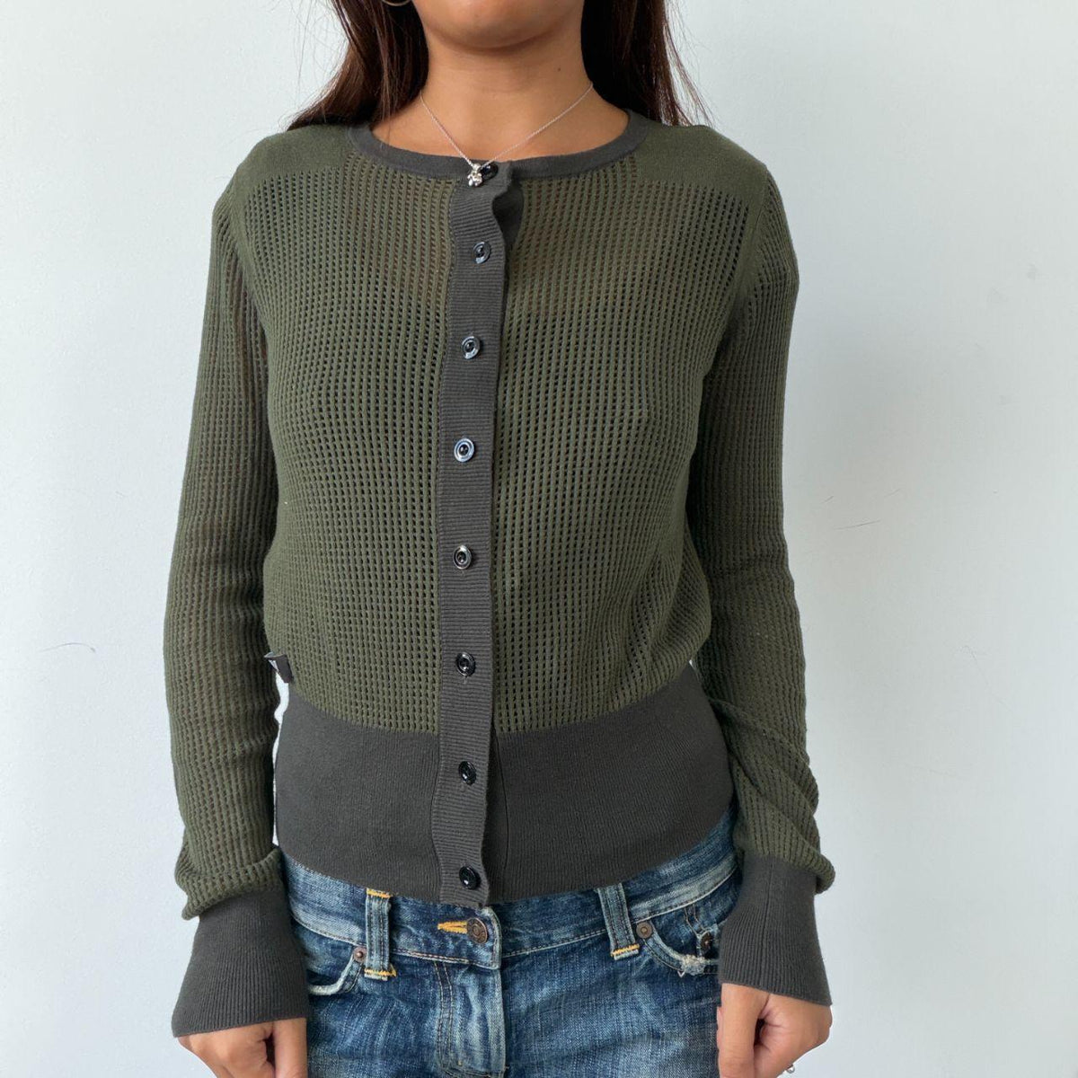 Vintage Khaki Cardigan