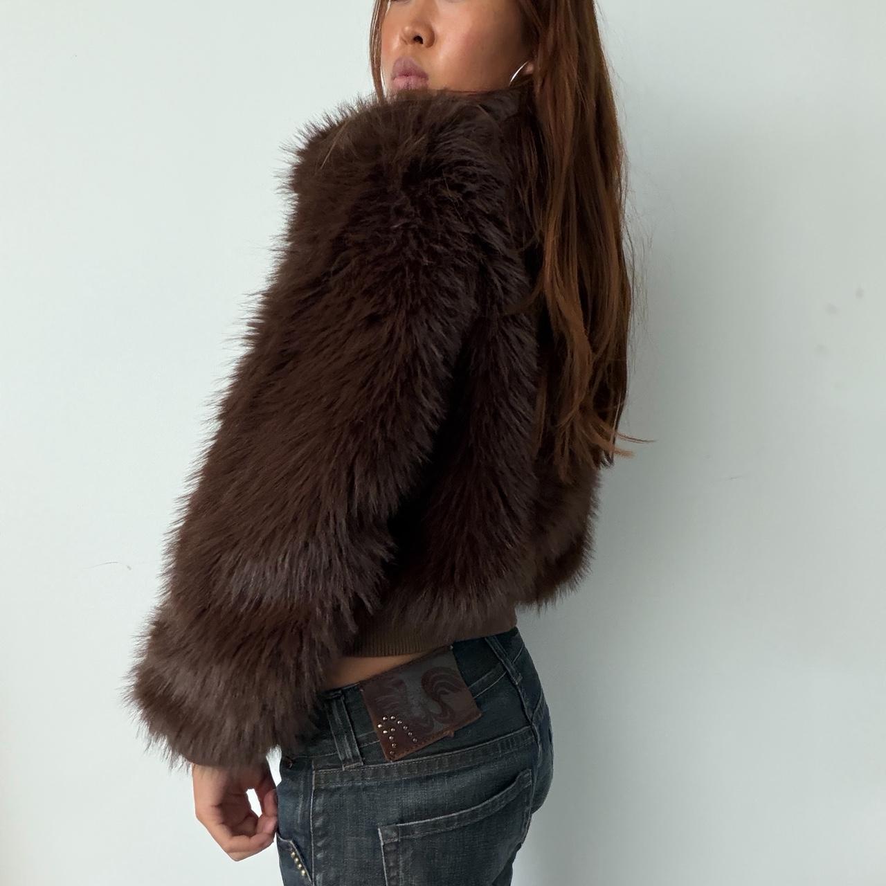 Vintage Brown Faux Fur Jacket