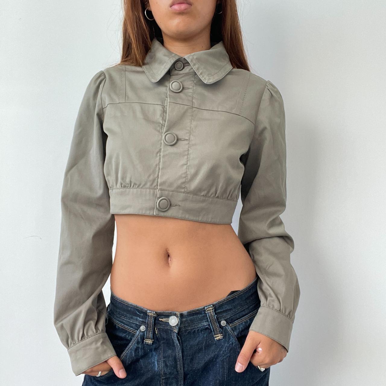 Vintage Cropped Collared Jacket