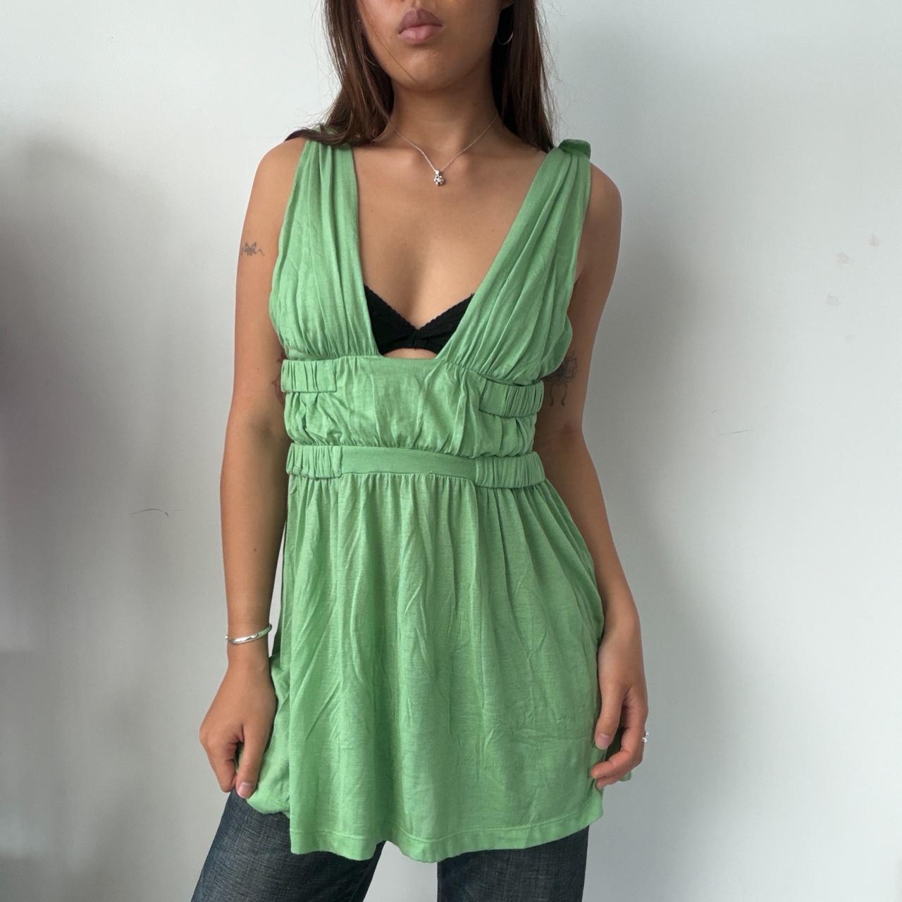 Vintage Green Flowy Top