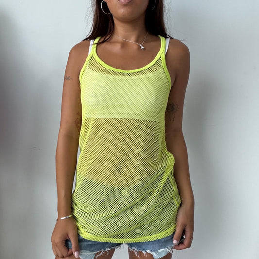 Vintage Neon Mesh Top
