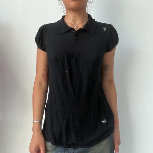 Vintage Black Cop Copine Polo Top