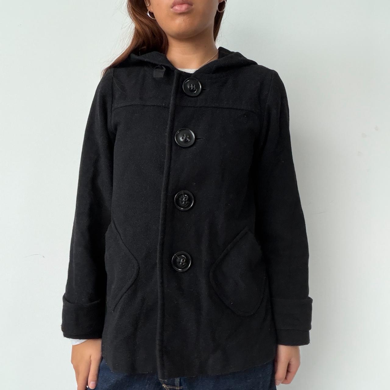 Vintage Black Cop Copine Wool Coat