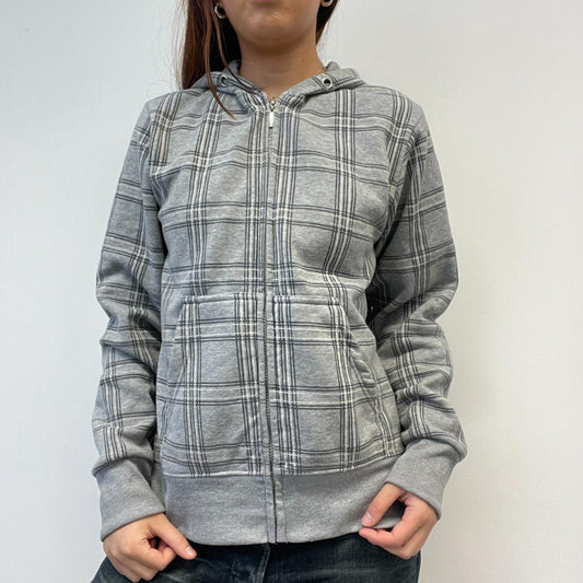 Grey Checkered Hoodie