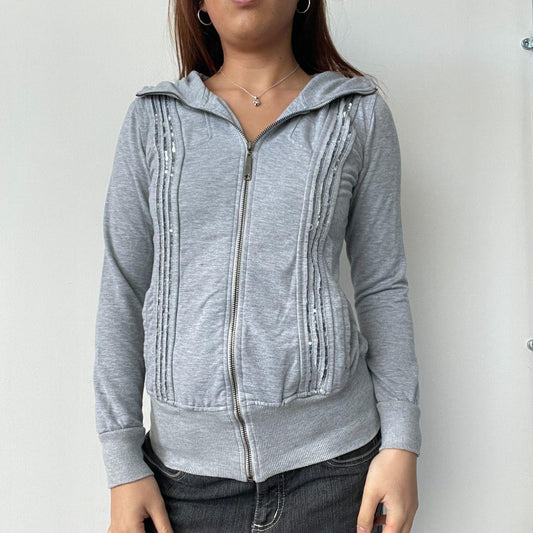 Grey Sequin Detail Hoodie