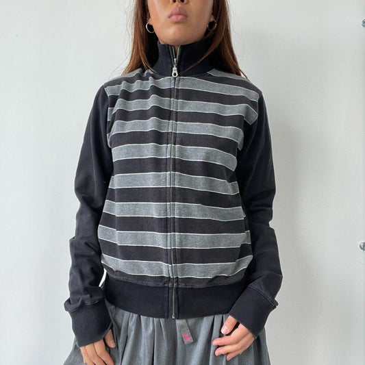Black/Grey Stripy Track Jacket