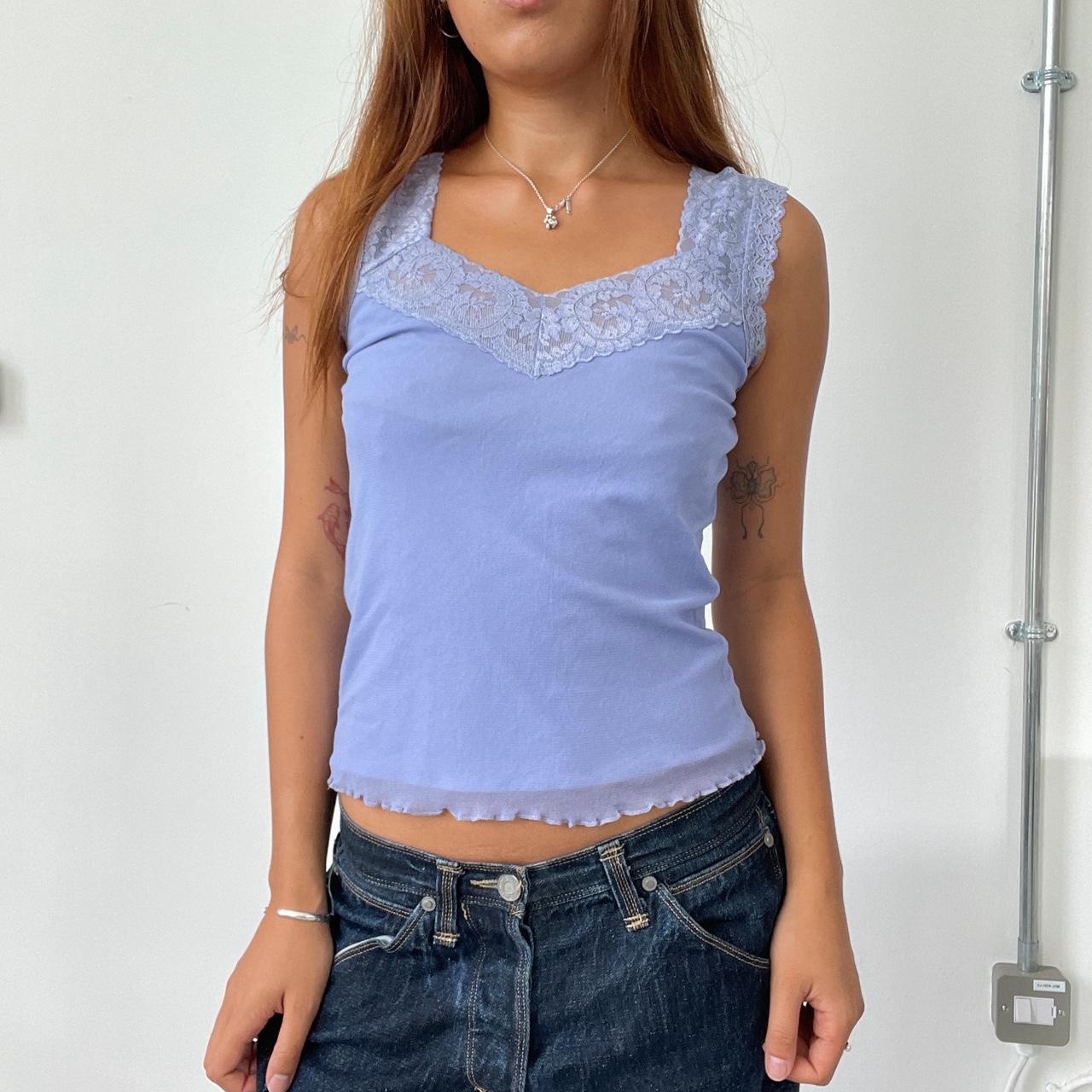 Vintage Lilac sheer overlay cami top