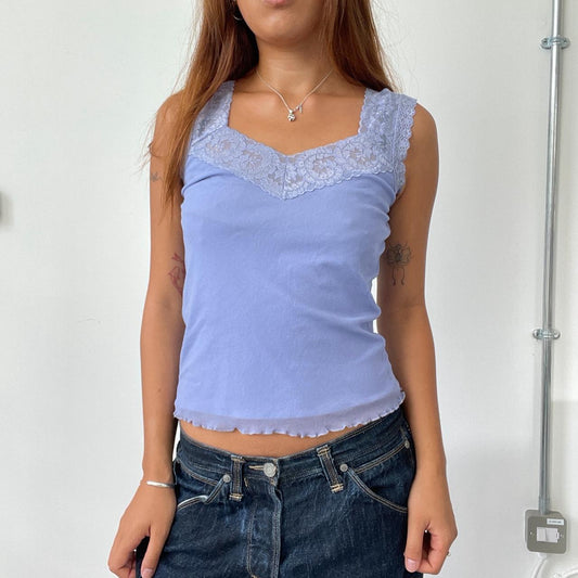 Vintage Lilac sheer overlay cami top