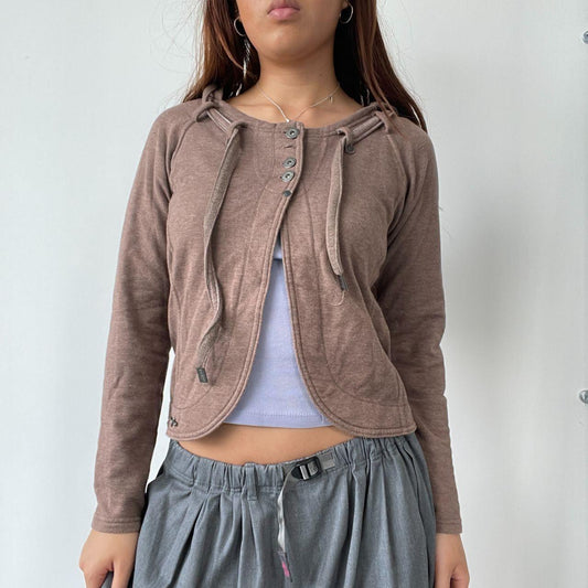 Brown Asymmetrical Cardigan